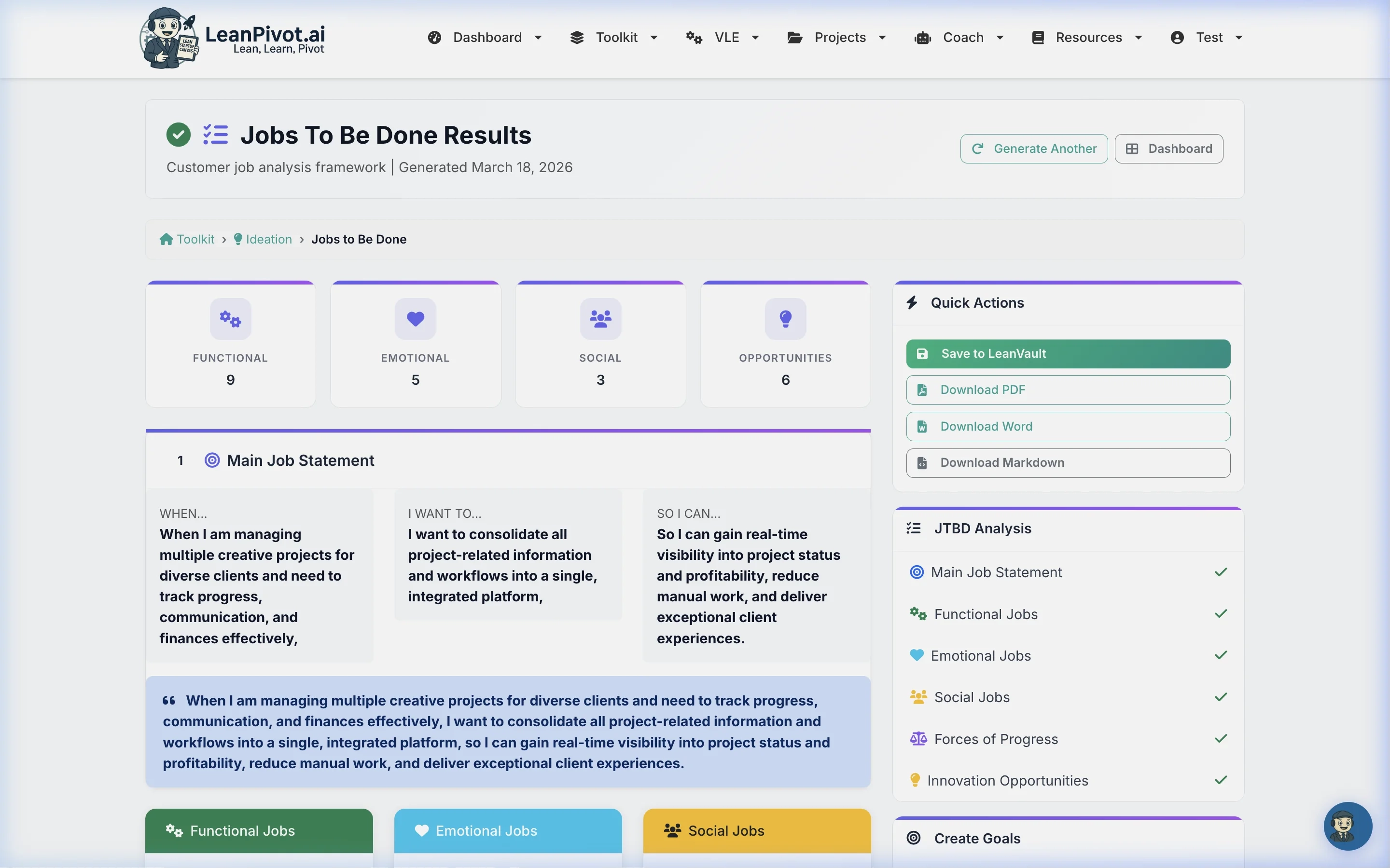 Complete JTBD Analysis