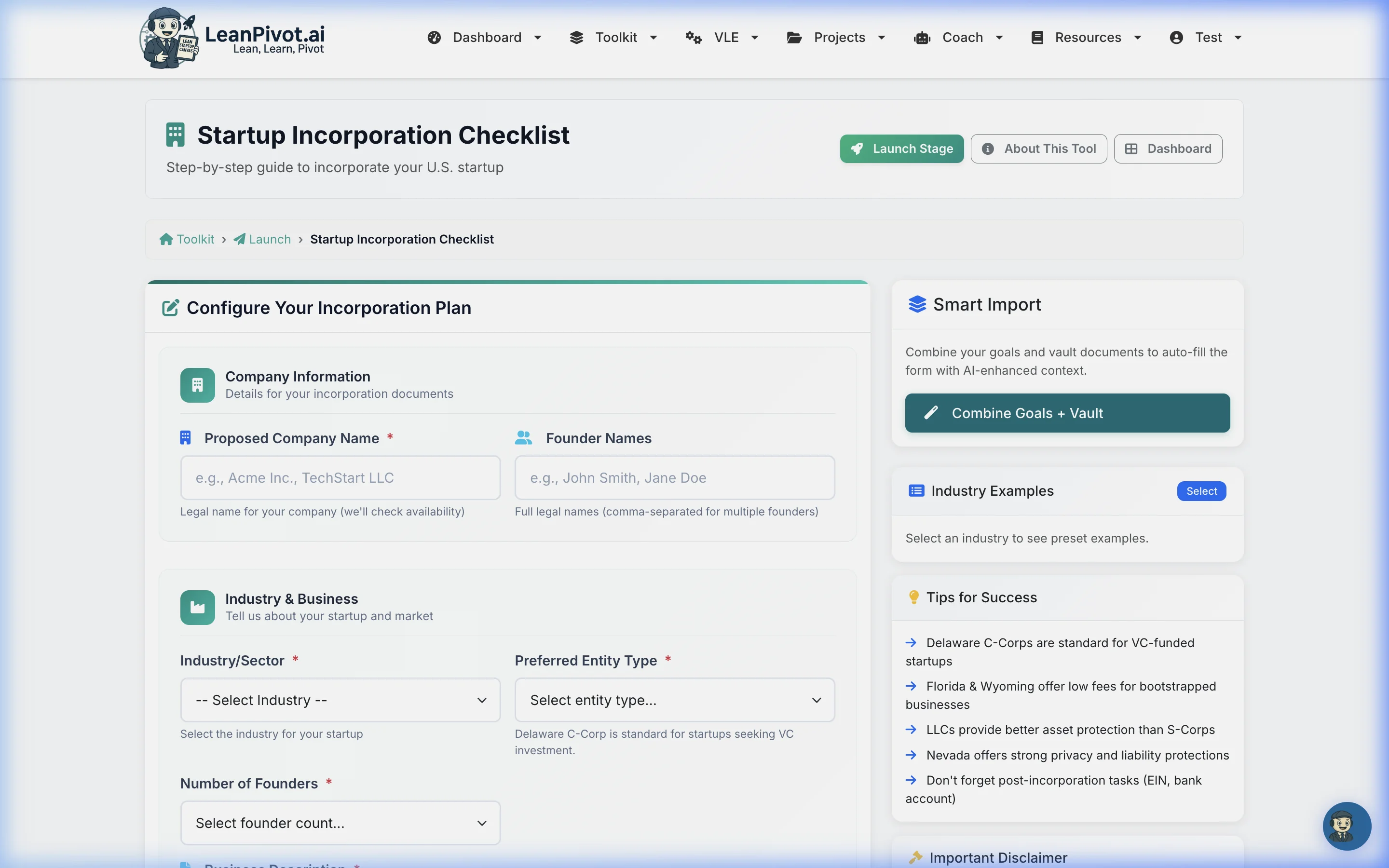 Enter Company & Funding Details