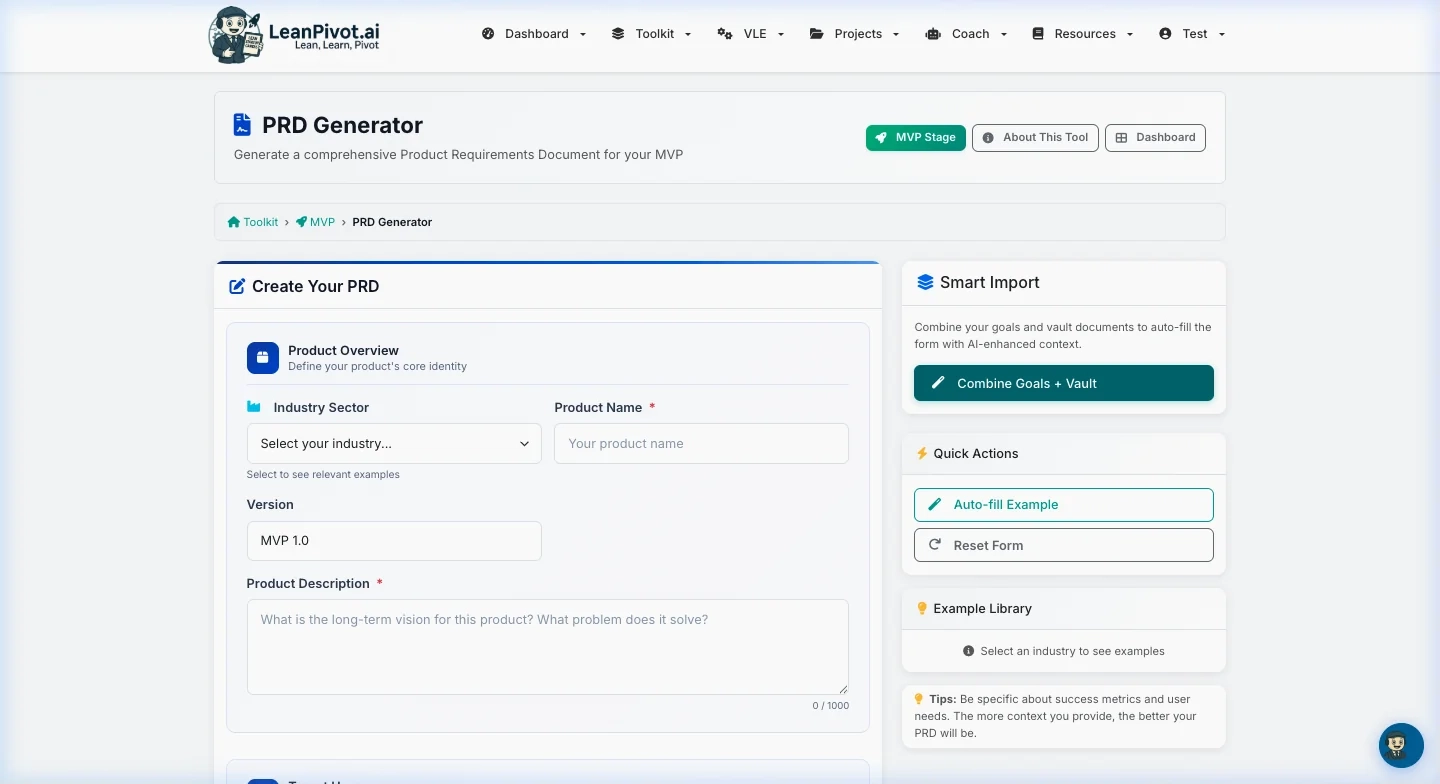 Define Product & List Features