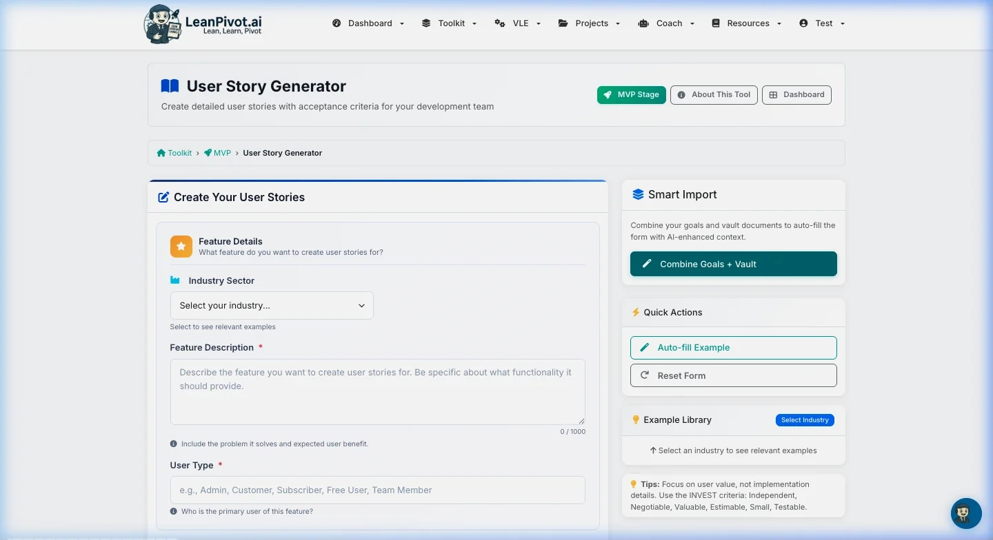 Describe Feature & User Type
